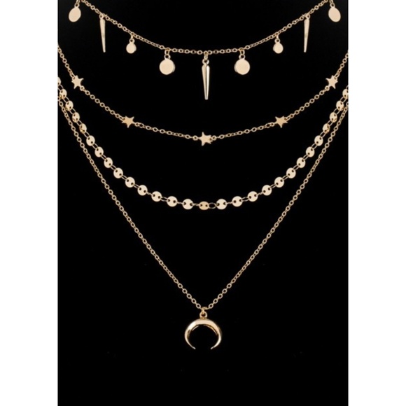 Jewelry - Layered Necklace with Dangling Charms